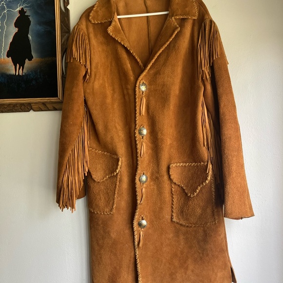 Vintage Hand made, genuine leather, Concho buttons, fringe, amazing jacket - Picture 2 of 5